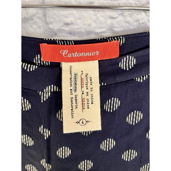 CARTONNIER ANTHROPOLOGIE Women's Navy Circle Print Wide Leg Dress Pants Size 4 - Picture 3 of 6